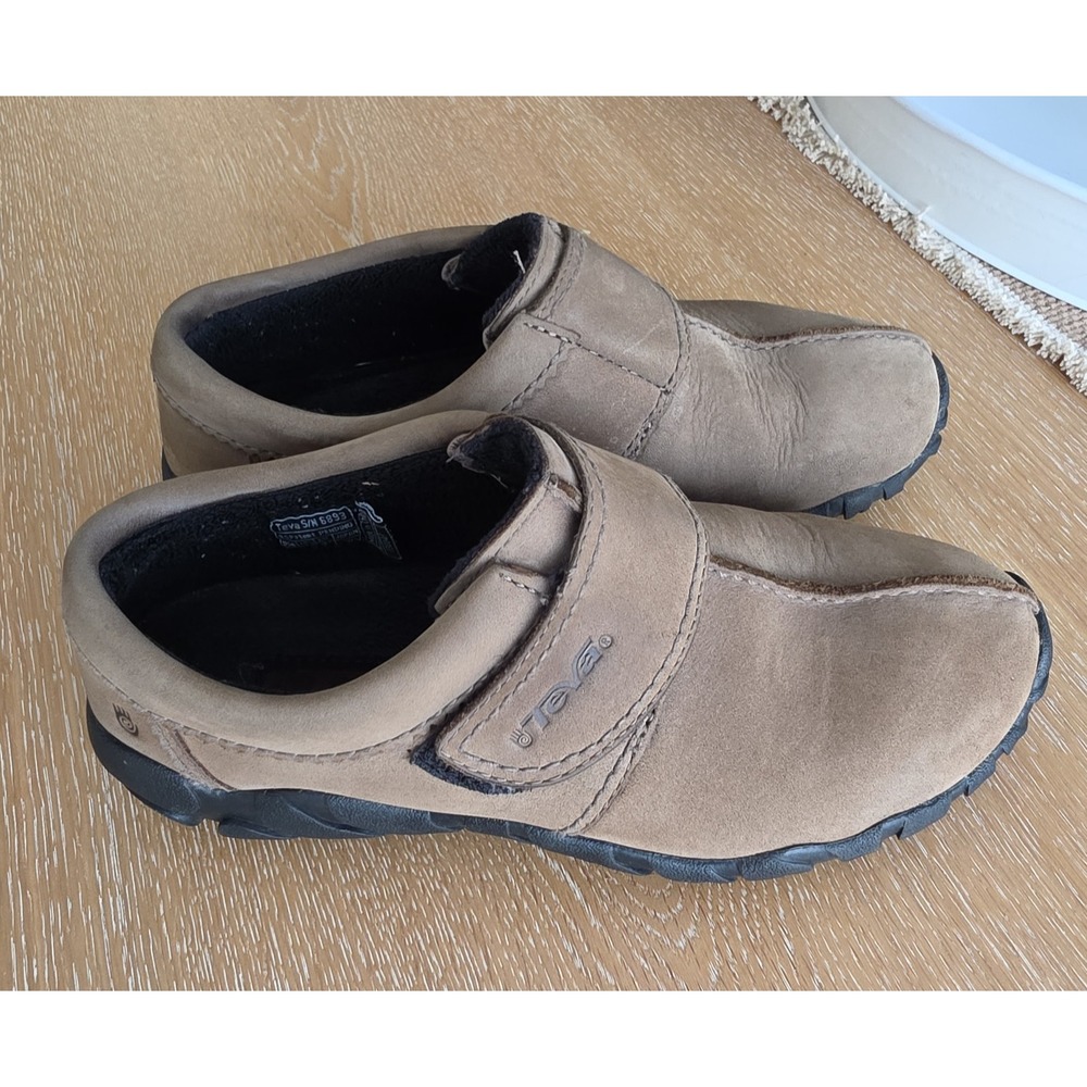 Teva Women's Leather Slip-On Clogs Brown Comfort Shoes Size 6 - Picture 5 of 12